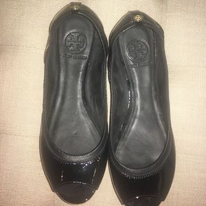 Tory Burch black patent leather flat
